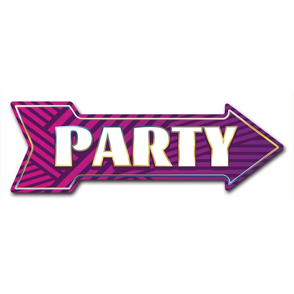 Party 2 Arrow Decal Funny Home Decor 30in Wide